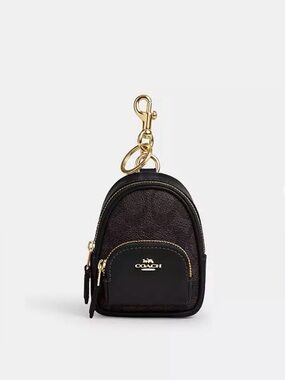 Coach Mini Court Backpack Bag Charm In Signature Canvas